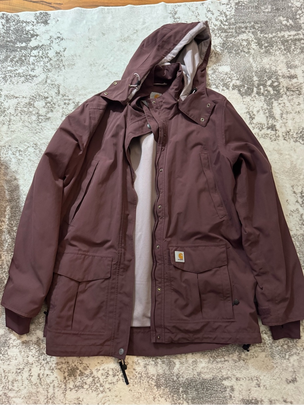 Carhartt Hooded Utility Jacket in Plum Womens xxl